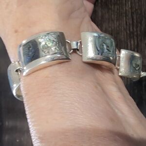 Women's Abalone Inlay Bracelet - Iridescent Green Blue